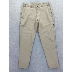 Mack Weldon Mens Large Radius Flex Jogger Pants Beige Stretch Comfort Pockets
